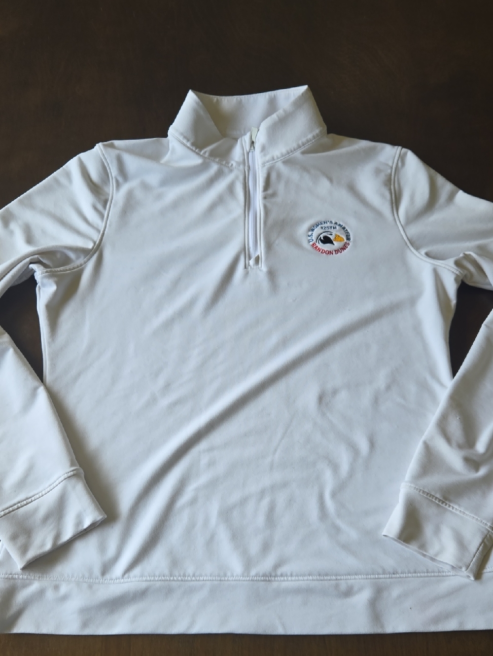 Peter Millar White Pullover with Bandon Dunes Logo